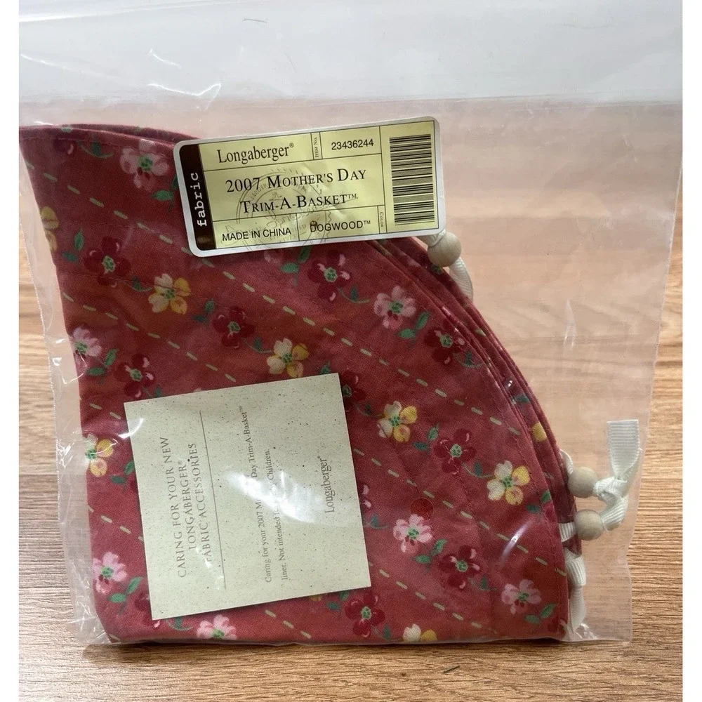 Longaberger Fabric Liner for 2007 Mother's Day Trim-A-Basket in Dogwood NEW